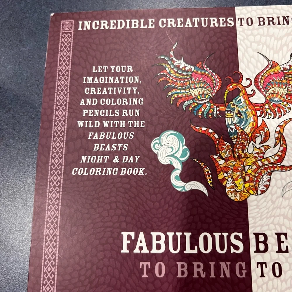 FABULOUS BEASTS: Night and Day Adult Coloring Book NEW - Picture 2 of 14